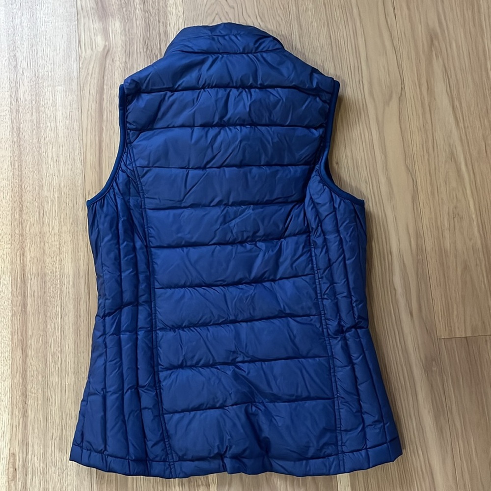 Women's Blue Down Vest - Picture 4 of 5